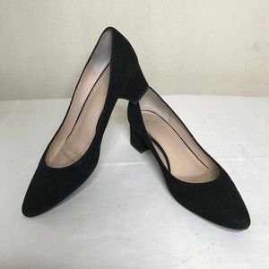 Aquatalia Phoebe Classic Textured Made in Italy Black Leather Pumps Size 9